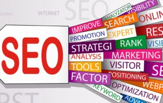 Graphic depicting all the different parts of Search Engine Optimization.