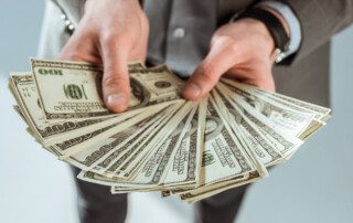 A person holding money