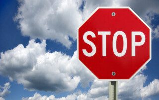 A series of stop signs