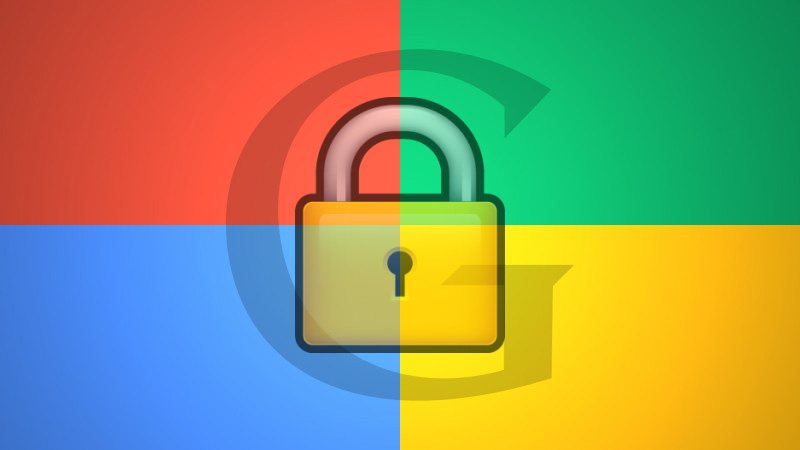 The Google logo and a lock