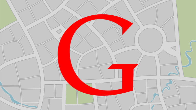 The Google 'G' over a map