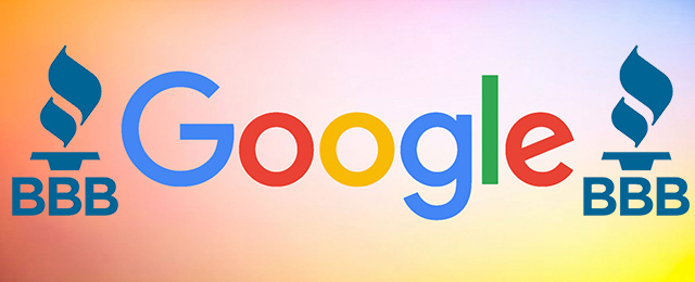 The Google and BBB logo