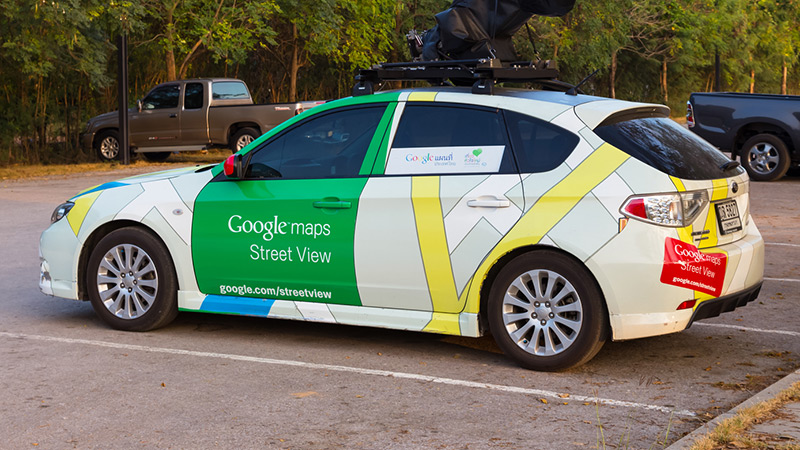 A Google Maps Street View car