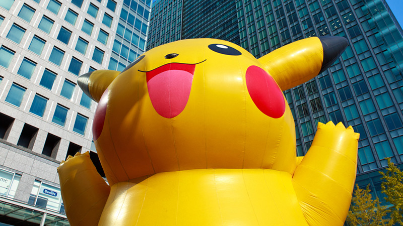 A large inflatable Pikachu