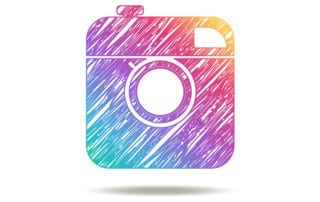 The Instragam icon, in a hand-drawn aesthetic