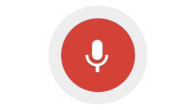 The Google voice search button