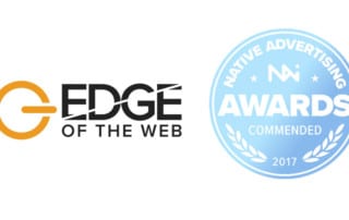 The EDGE of the Web logo, next to a commendation from the Native Advertising Awards