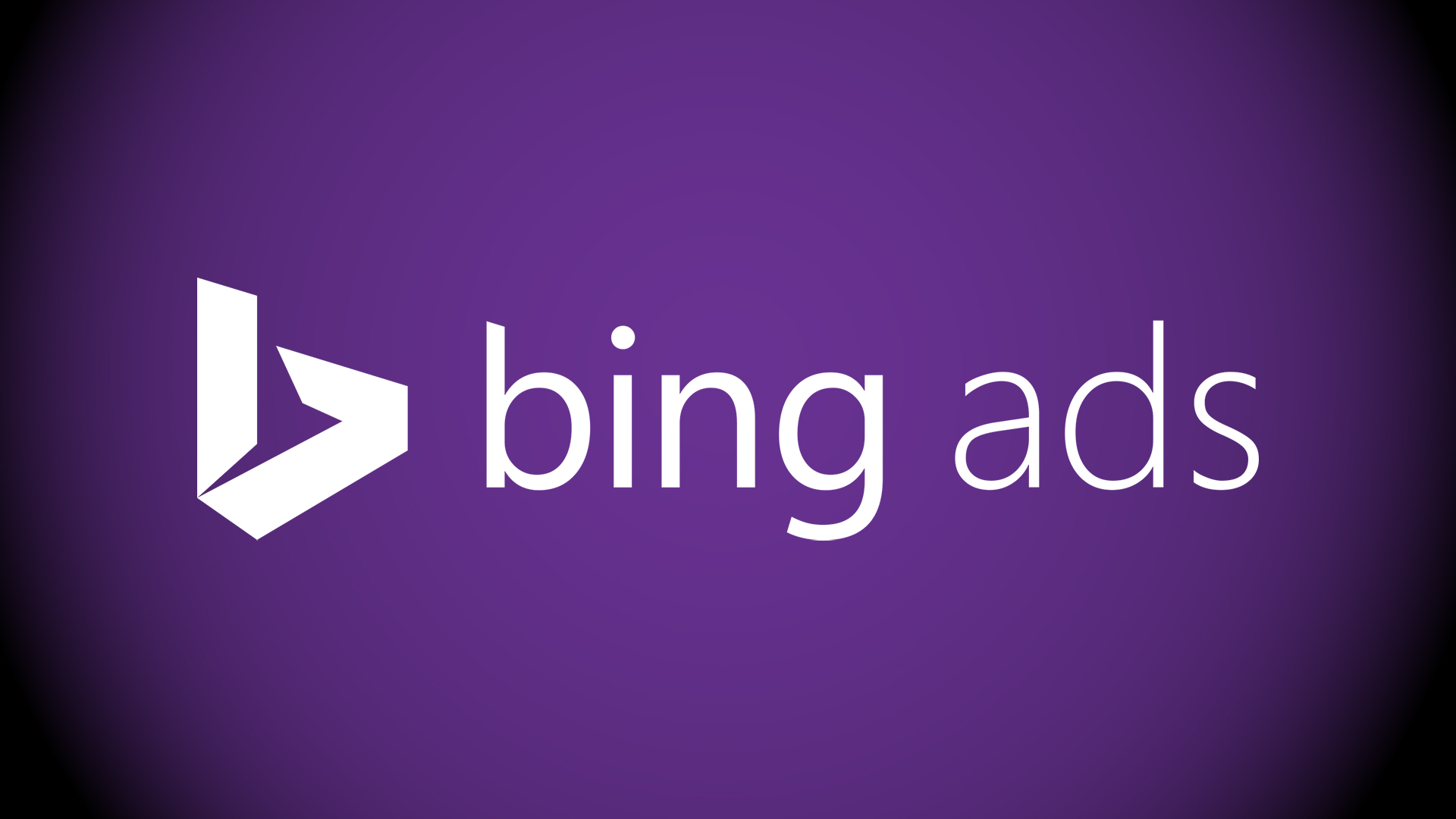 The Bing Ads logo on a purple background
